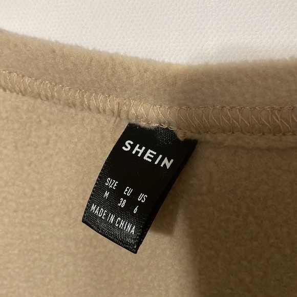 Beige Medium Fleece  Wrap Tie Jacket - Picture 6 of 12